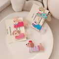 Cute Acrylic Dog & Cat Hair Clip Sweet Cartoon Side Bang Clip Kawaii Duckbill Hair Barrette for Girls Women